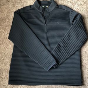 Under Armour Ribbed Black 3/4 Zip LS Size XL